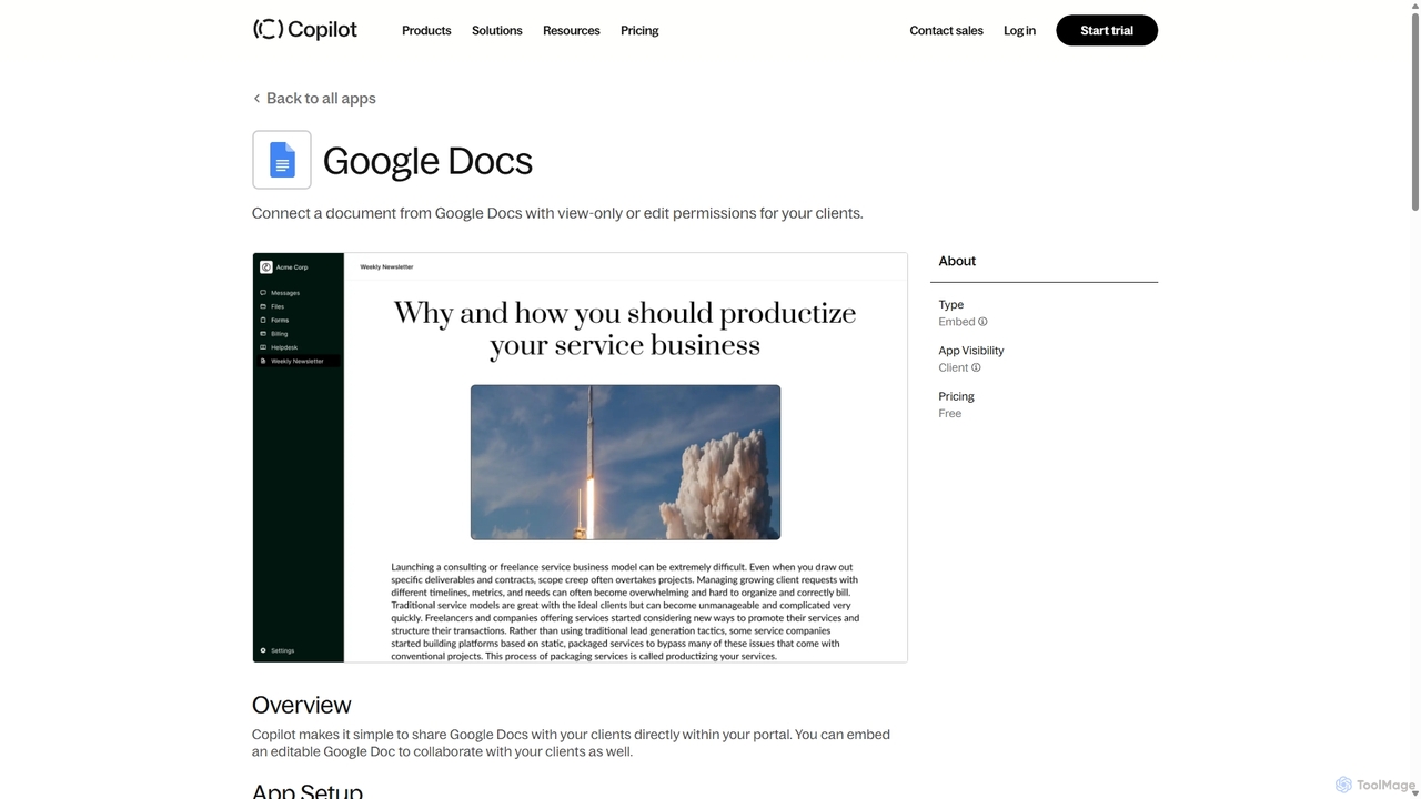 Embed Google Docs in your client portal | Copilot for Copilot