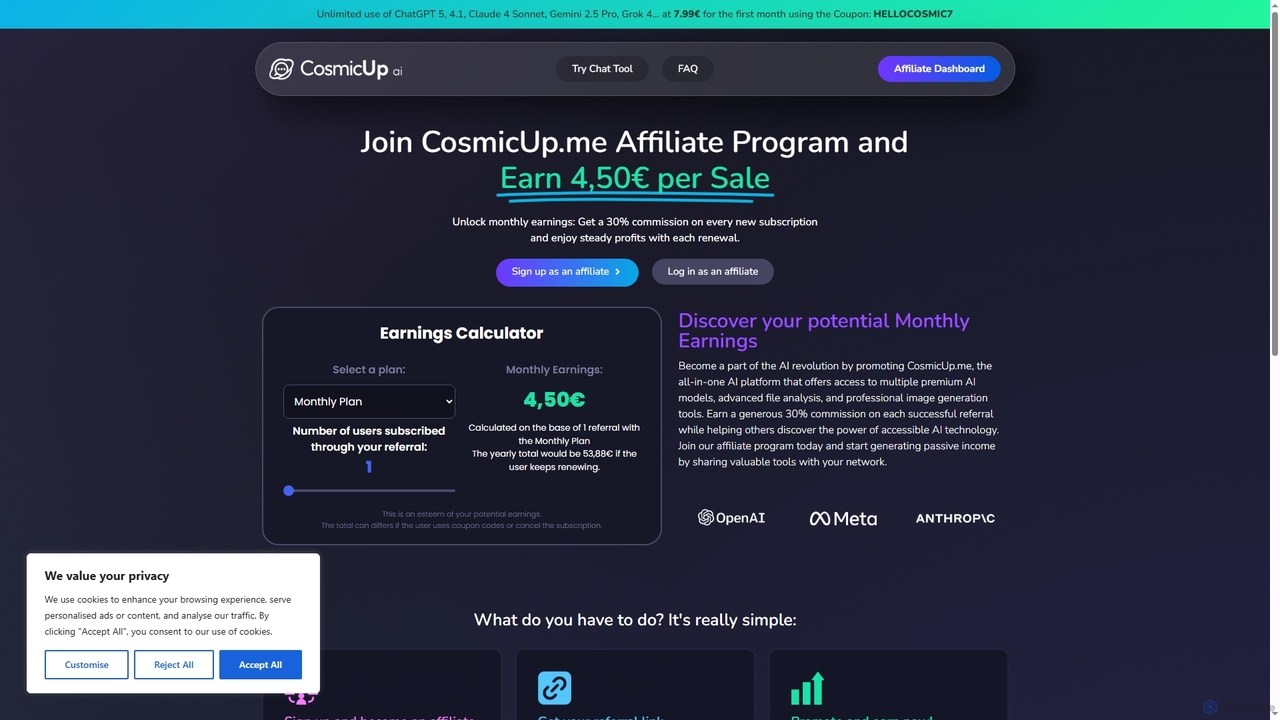 Affiliate Program - Cosmicup for Cosmicup