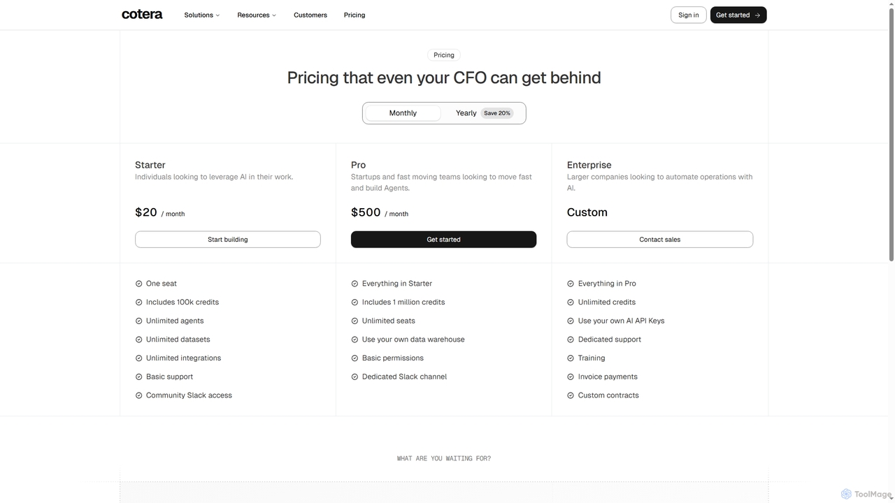 Pricing - Cotera for Cotera