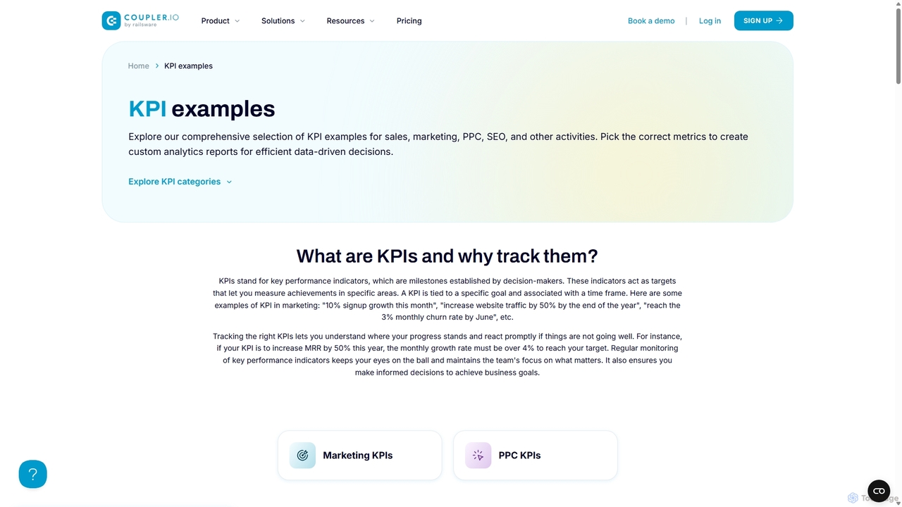 KPI examples | Coupler.io for Coupler.io