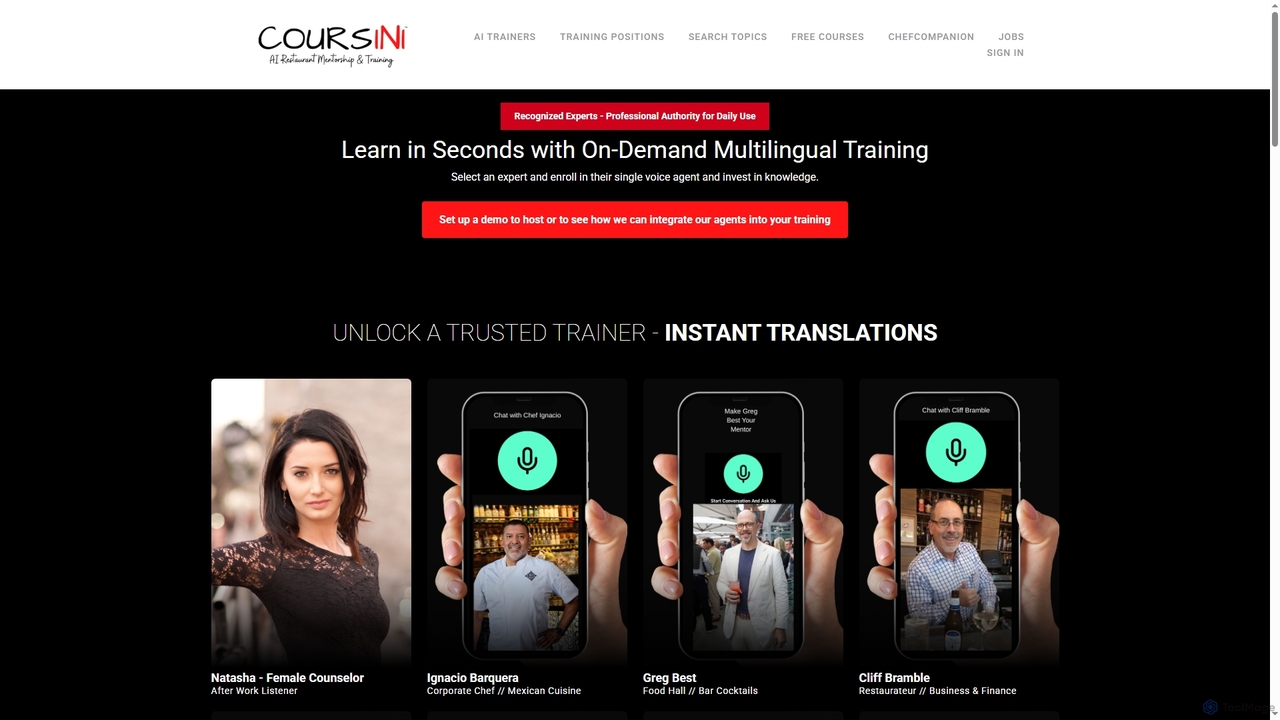 Coursini // A Conversational AI knowledge base for Restaurants for Coursini Concierge