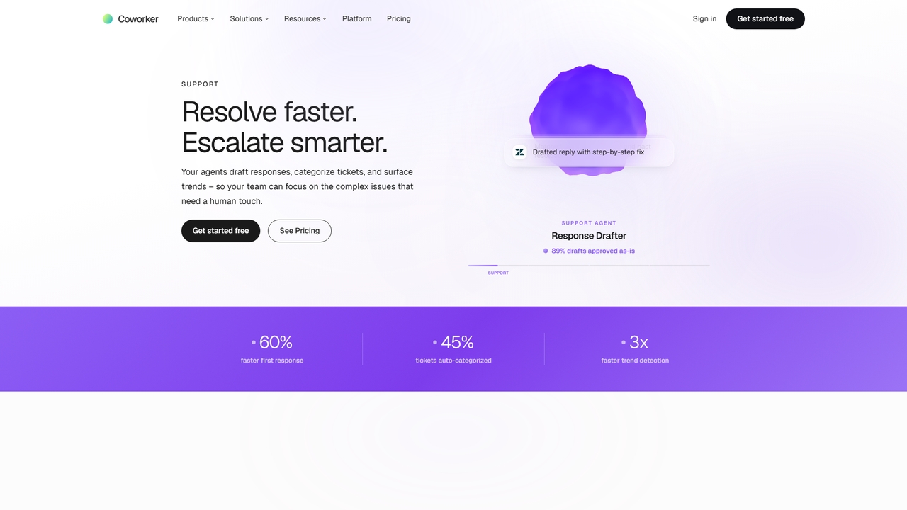 Support AI Agents for Coworker