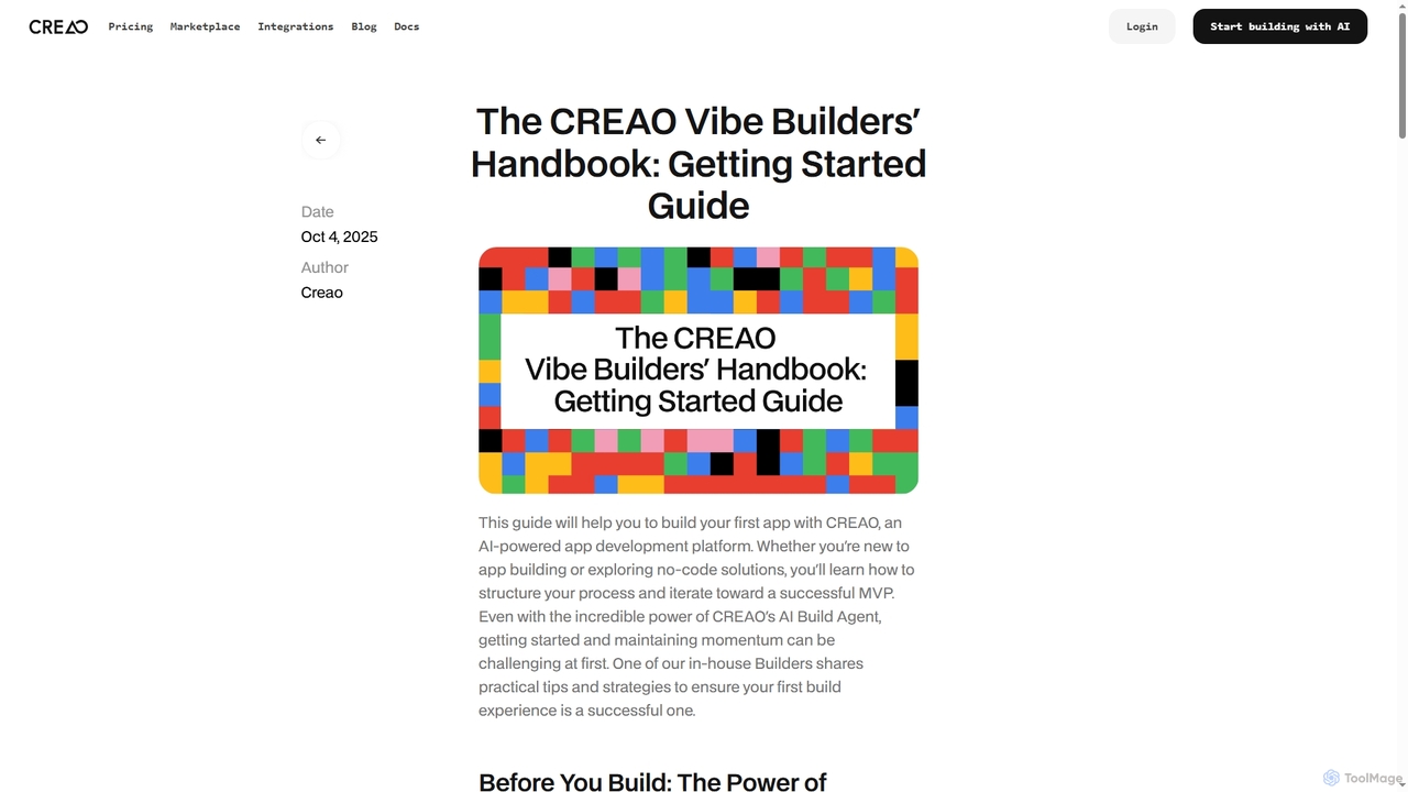 The CREAO Vibe Builders' Handbook: Getting Started Guide | Creao AI for Creao
