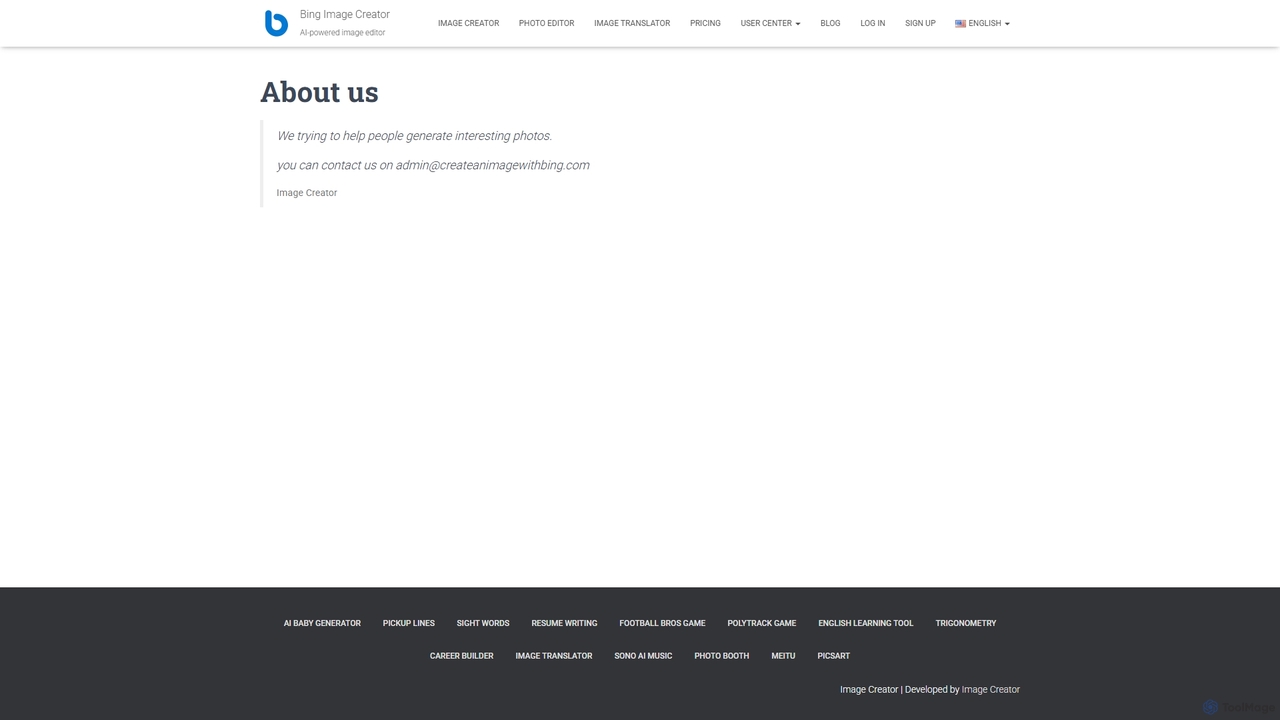 About us - Bing Image Creator for Createanimagewithbing