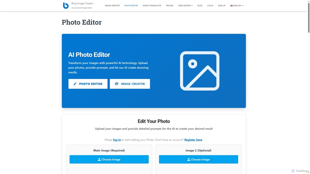 Photo Editor - Bing Image Creator for Createanimagewithbing
