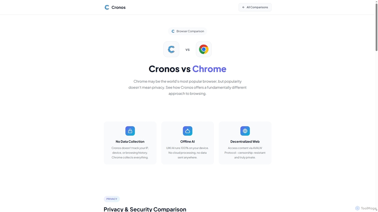 Cronos vs Chrome - Browser Comparison | Cronos Browser for Cronos