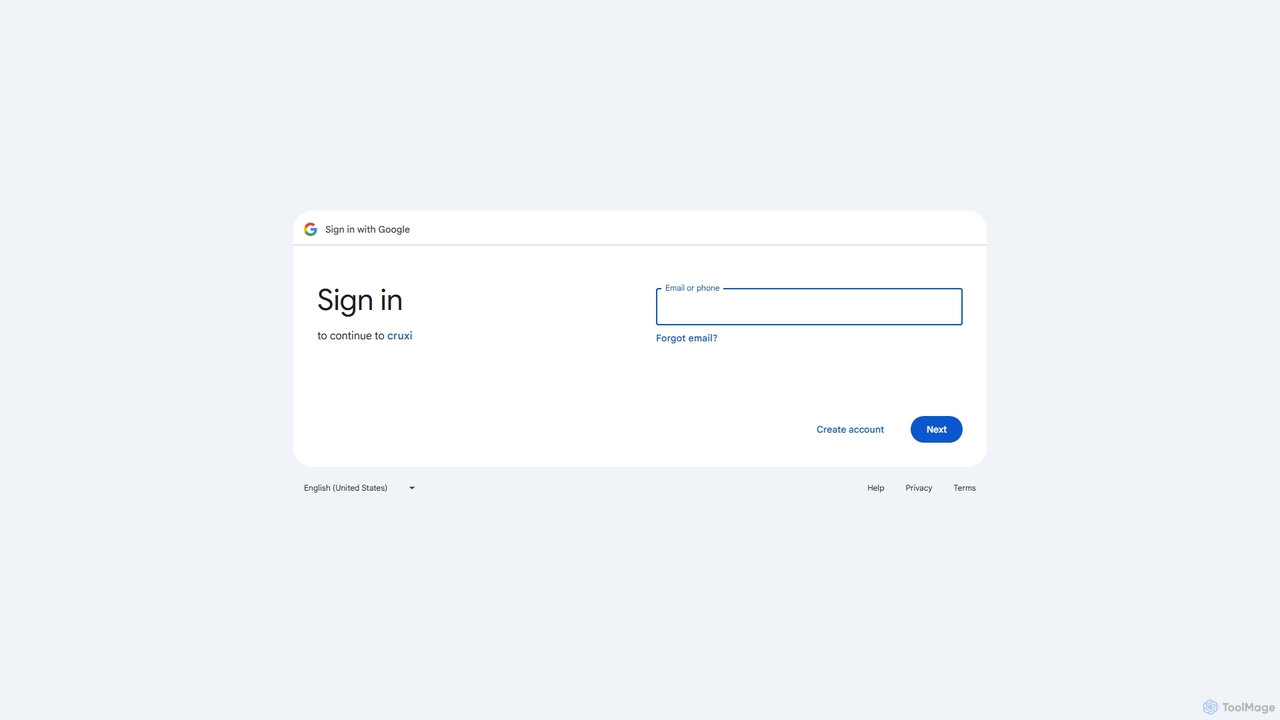Sign in - Google Accounts for Cruxi