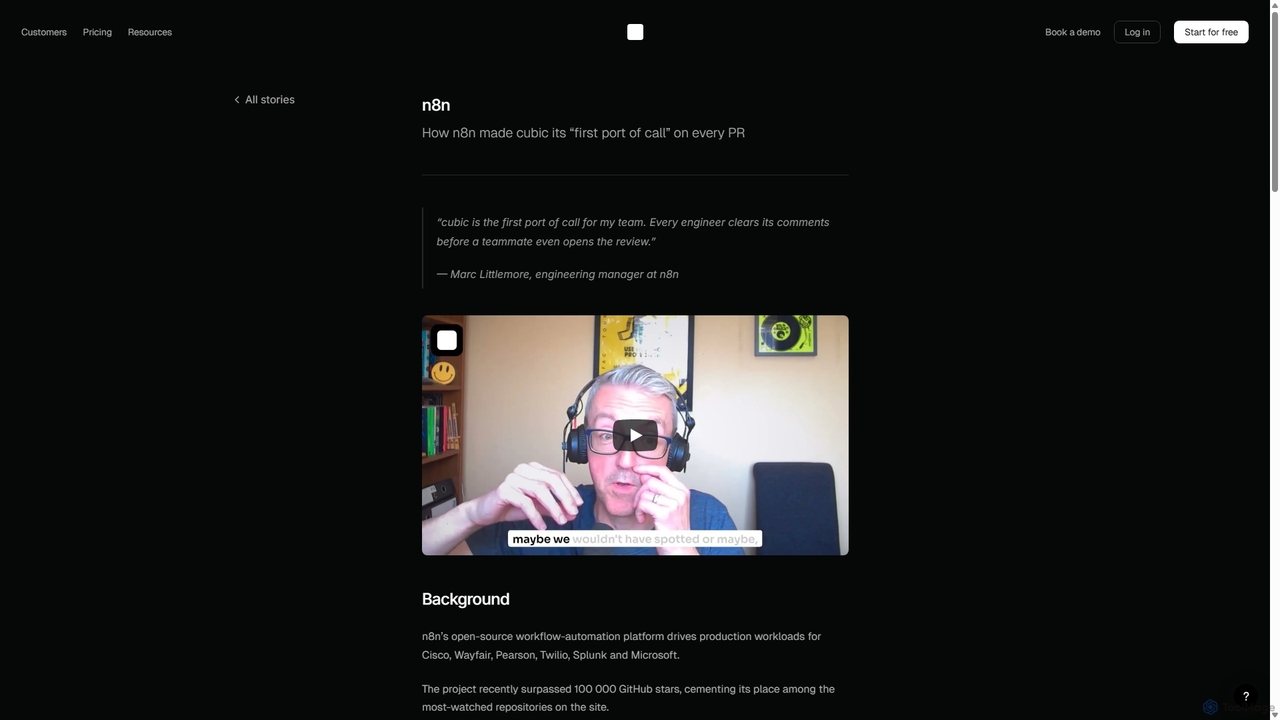cubic customers: How n8n made cubic its “first port of call” on every PR for Cubic