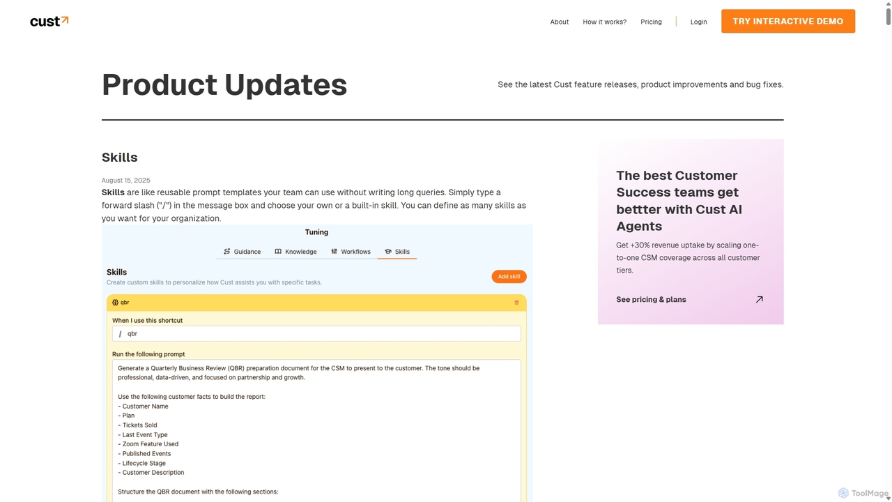 Product Updates for Cust