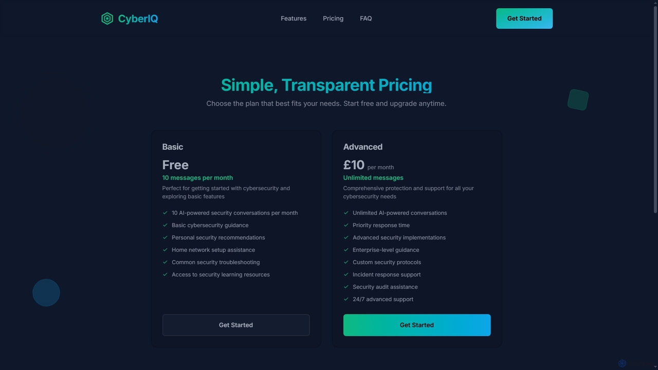 Pricing - CyberIQ for CyberIQ