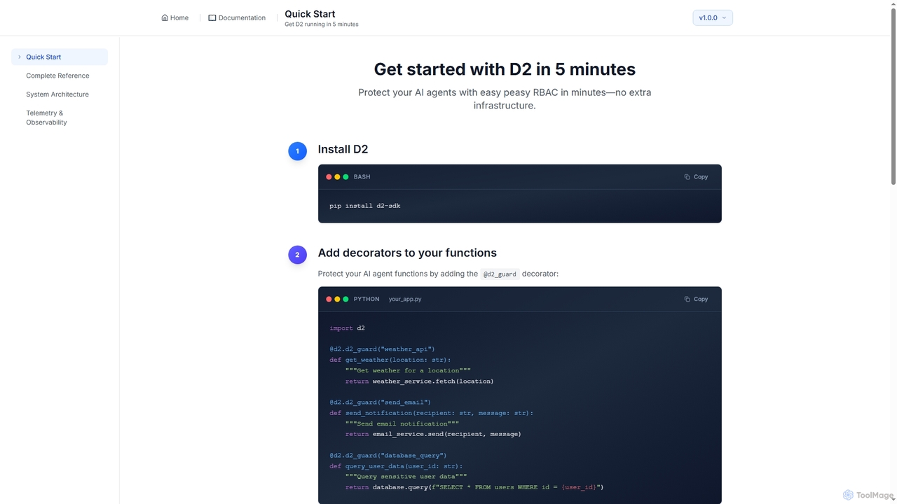 D2 - AI Agent Authorization Made Simple for D2