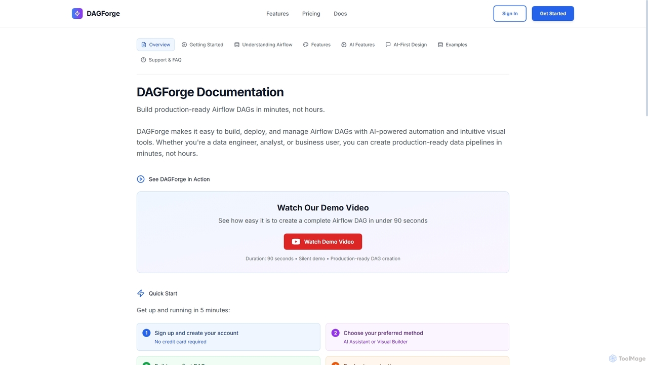 DAGForge Documentation - AI-Powered Airflow DAG Builder for DAGForge