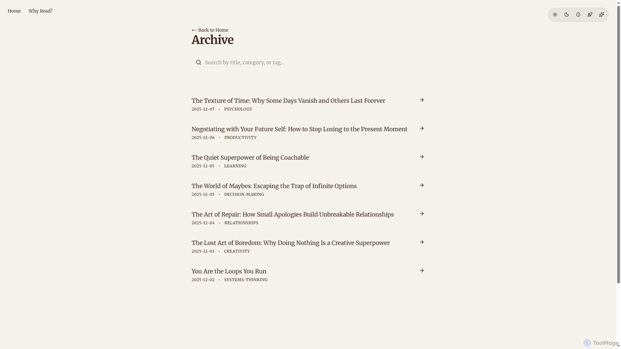 Archive - Browse All Daily Essays | The Dailicle | The Dailicle for Dailicle