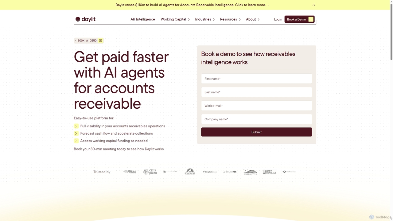 Book a Demo of Daylit Receivables Intelligence for Daylit