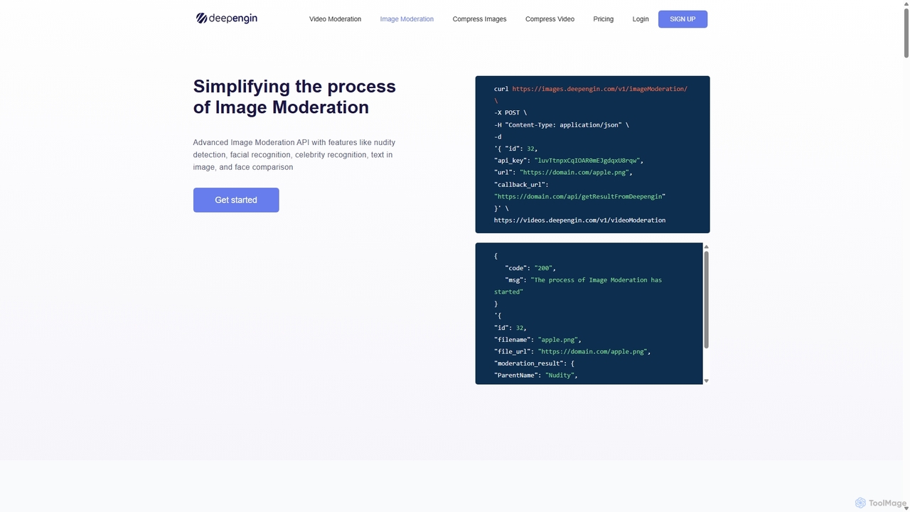 Deepengin | The all-in-one API for image and video moderation for Deepengin