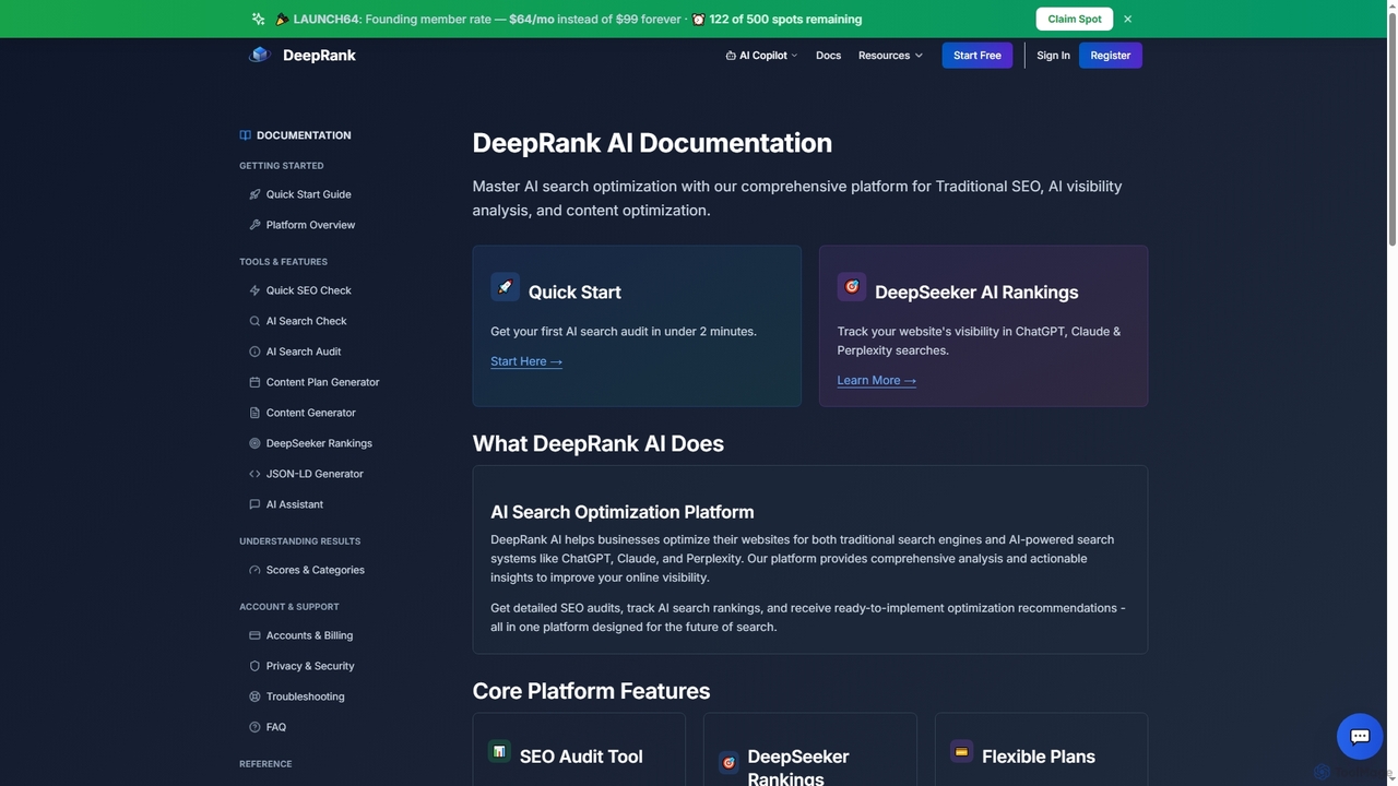 DeepRank AI Documentation - Complete AI Search Optimization Guide for DeepRank