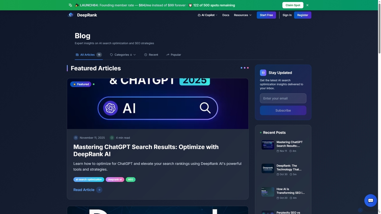 DeepRank AI - Rank in ChatGPT & AI Search for DeepRank