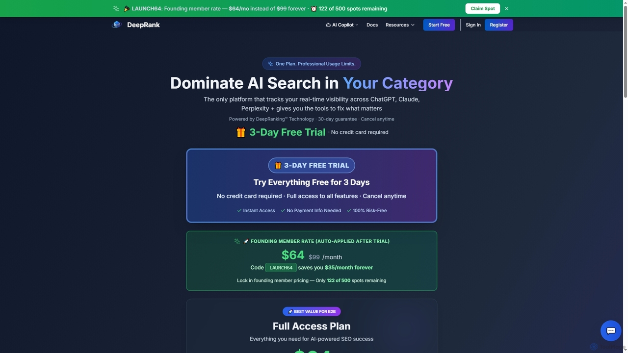 DeepRank AI - Rank in ChatGPT & AI Search for DeepRank