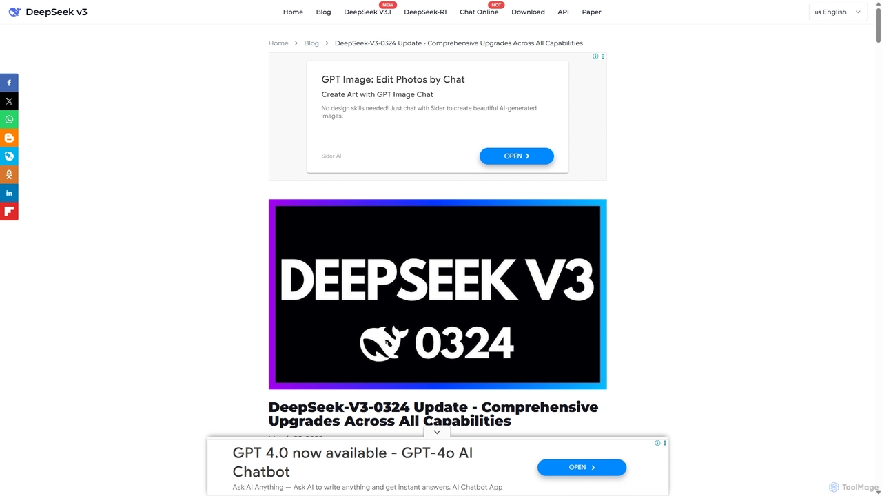 DeepSeek-V3-0324 Update - Comprehensive Upgrades Across All Capabilities | DeepSeek v3 for DeepSeek V3