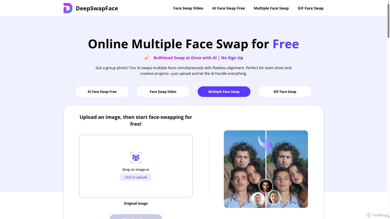 Online Multiple Face Swap for Free (No Watermark) for DeepSwapFace