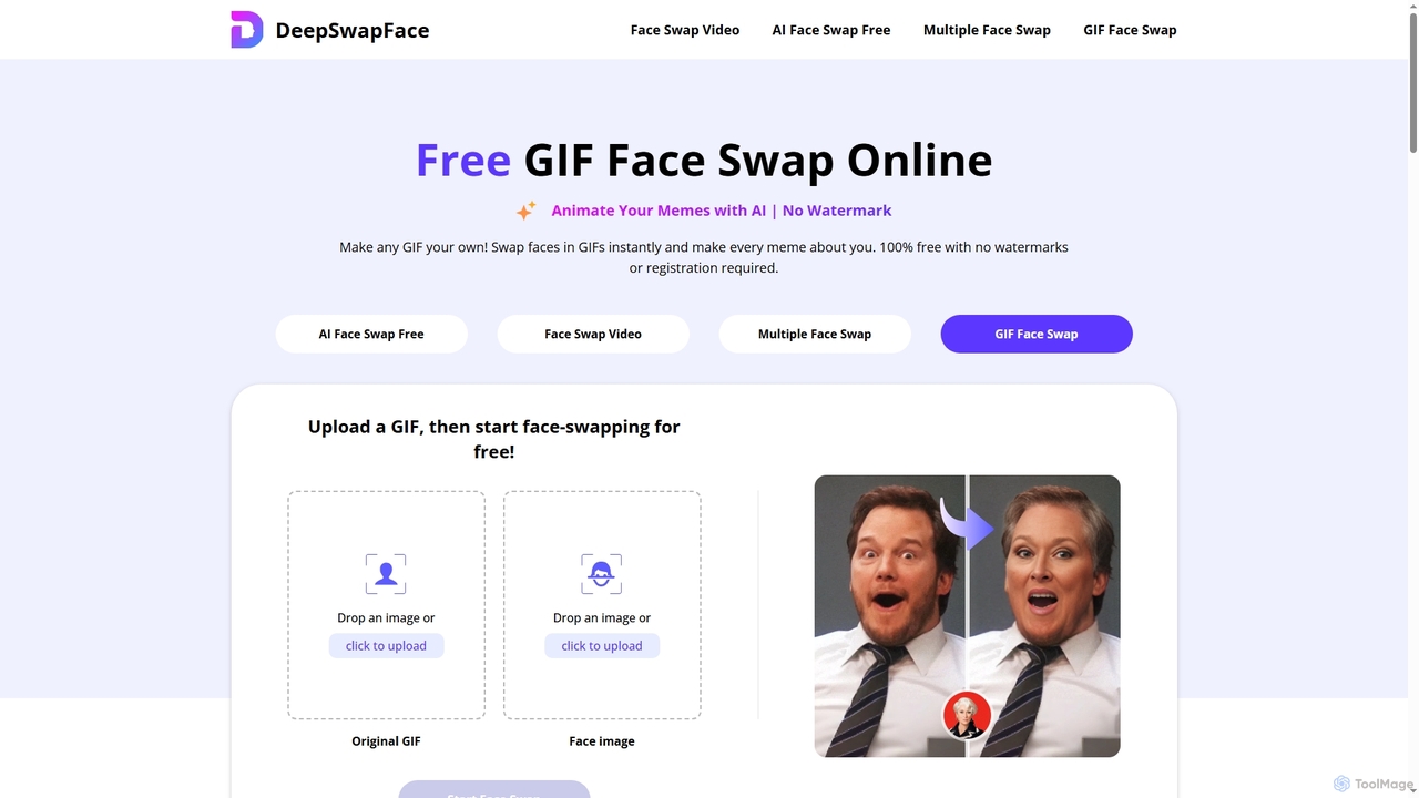 Best GIF Face Swap Online (No Sign-up & Free) for DeepSwapFace