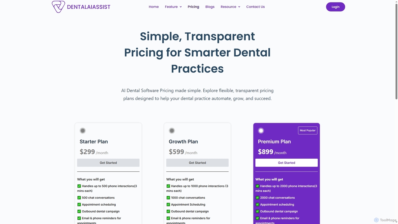 Pricing - dentalaiassist.com for DentalAI Assist