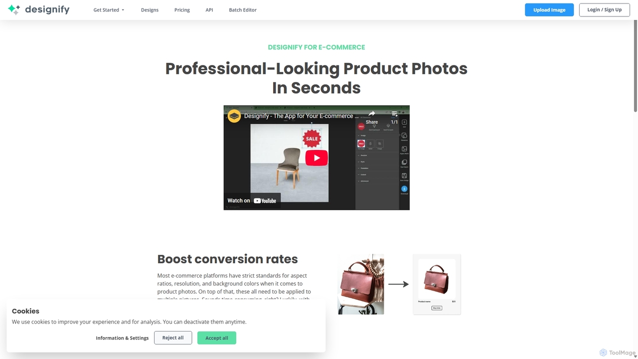 Edit product images & make them ecommerce-ready | Designify for Designify