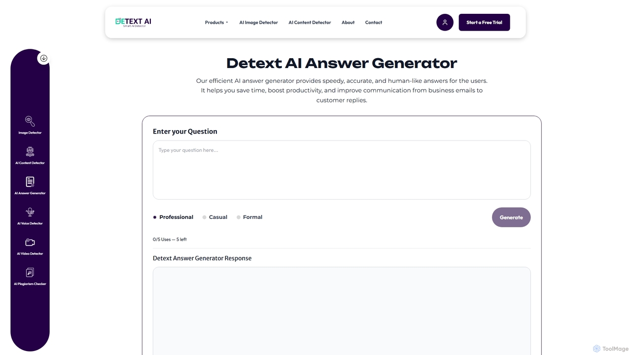 Detext AI Answer Generator | AI Response Generator Online for Detext