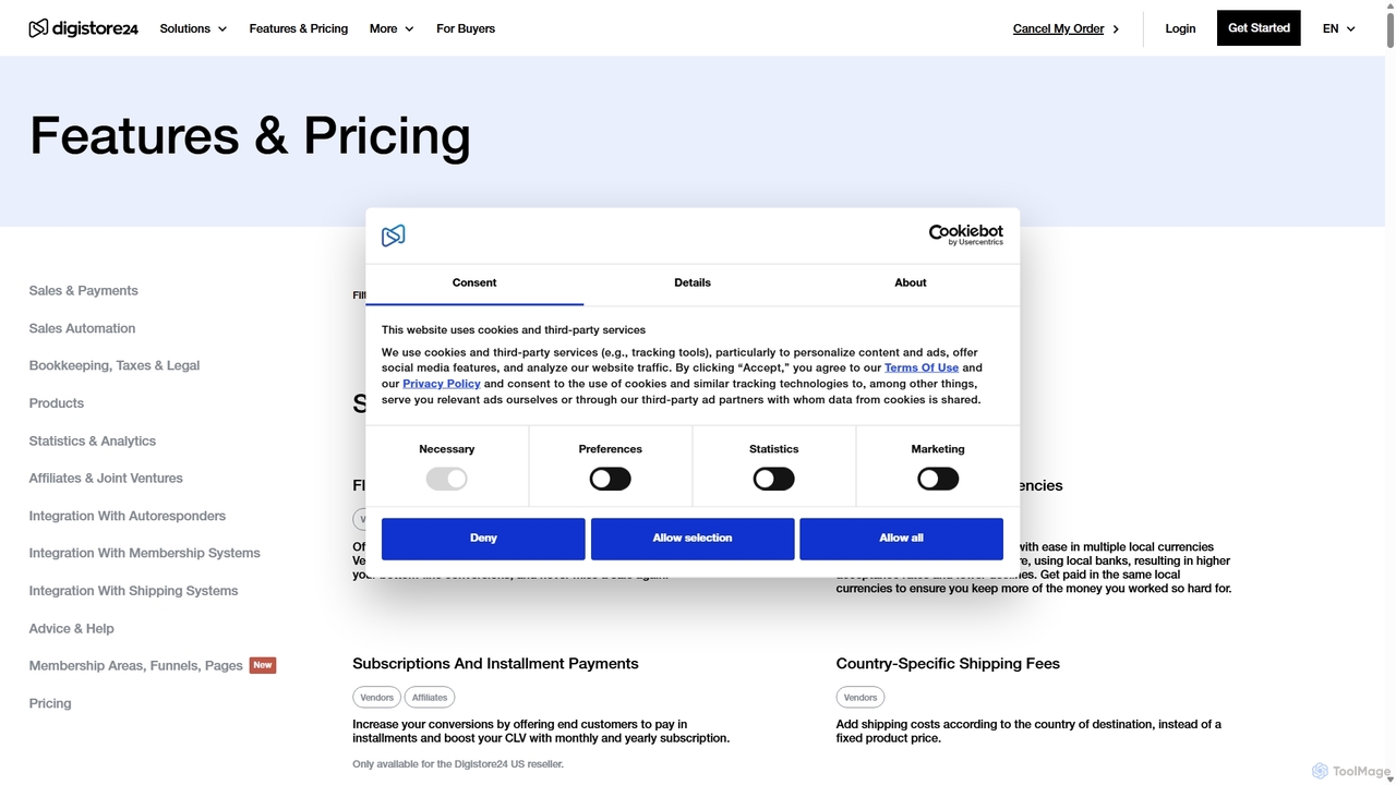 Features & Pricing | Digistore24 for Digistore24
