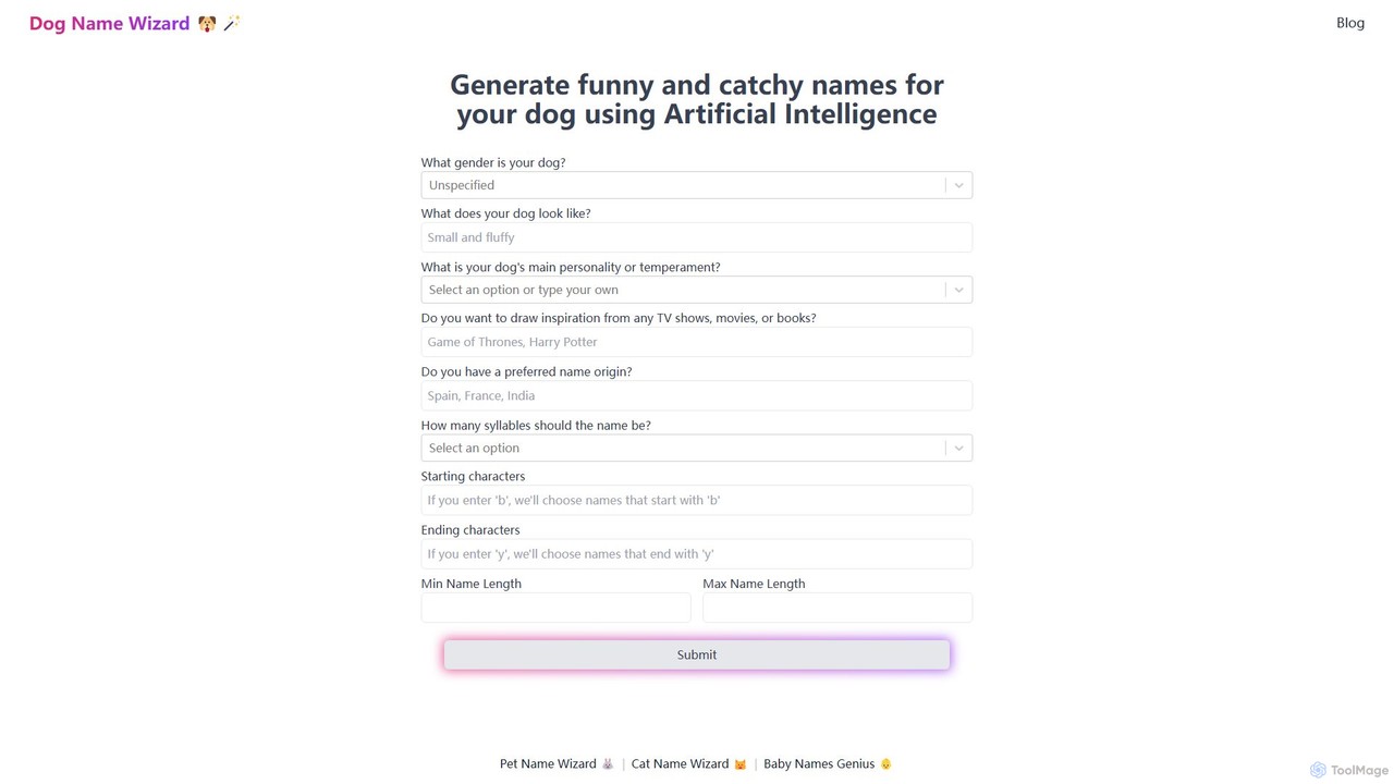 Dog Name Wizard
