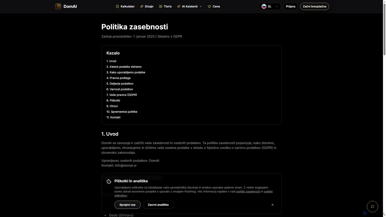 DomAI - AI Platforma za Gradnjo & Prenovo for Domai
