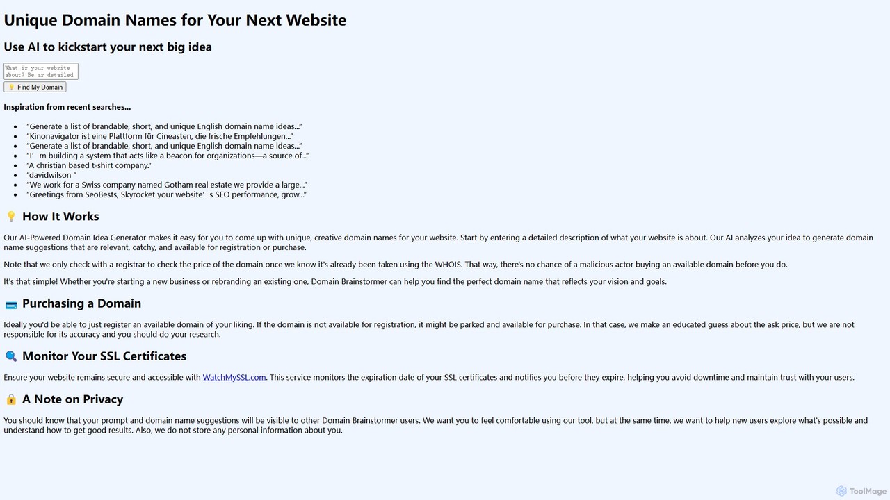 DomainBrainstormer