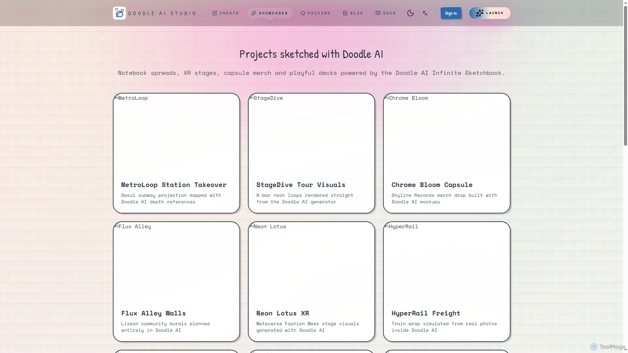Showcases for Doodle AI