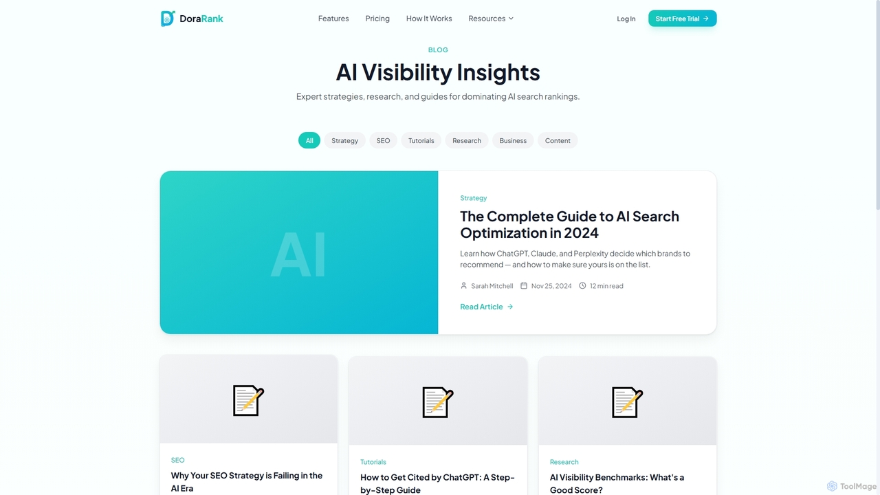 DoraRank AI - Rank in AI Searches. Win LLM Citations. for DoraRank