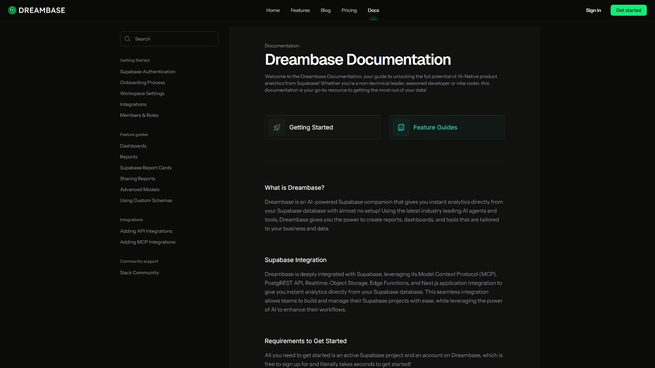 Dreambase Docs for Dreambase