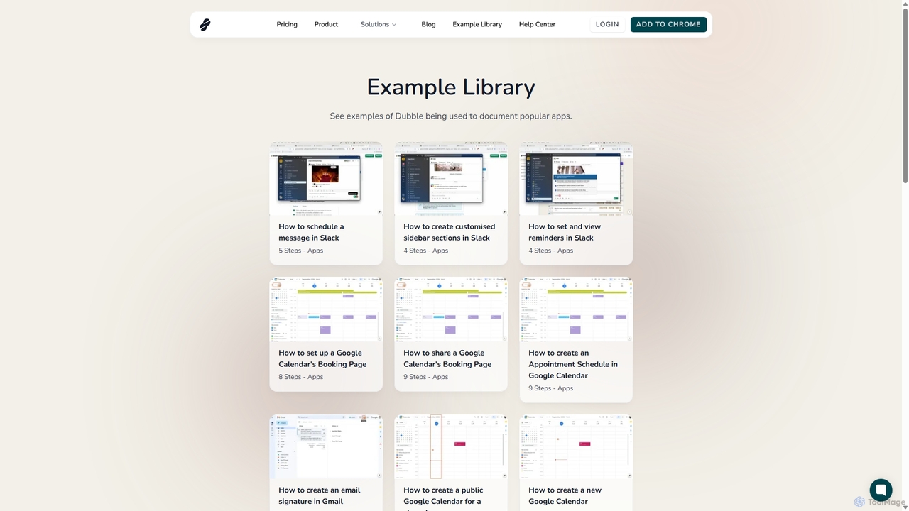 Example Library for Dubble
