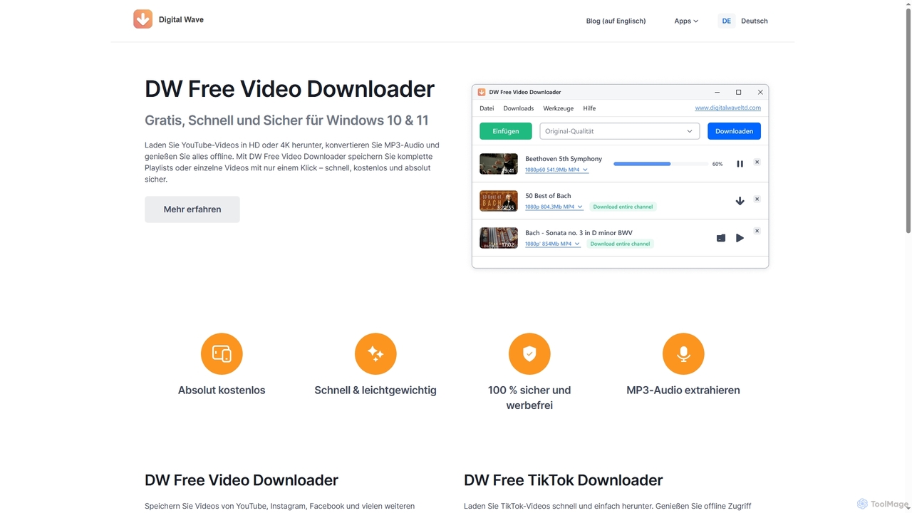 Digital Wave Apps für Windows | Kostenlose Video-Downloads for DW Free Video Downloader