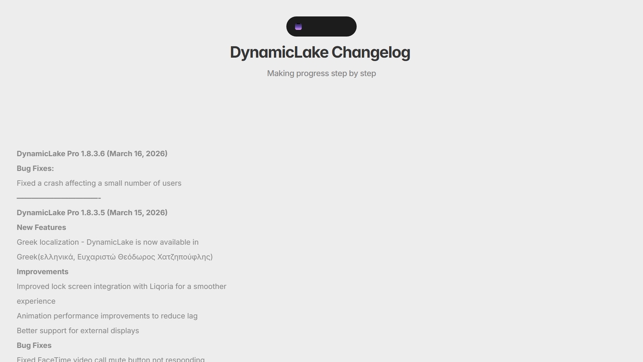 DynamicLake - Dynamic Island Mac for DynamicLake