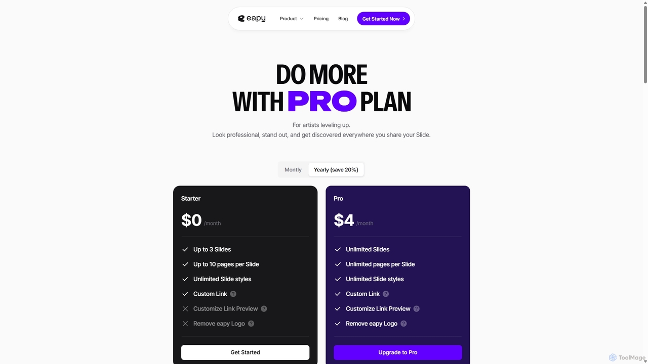 eapy Slide | Create Stunning Music EPKs for Eapy