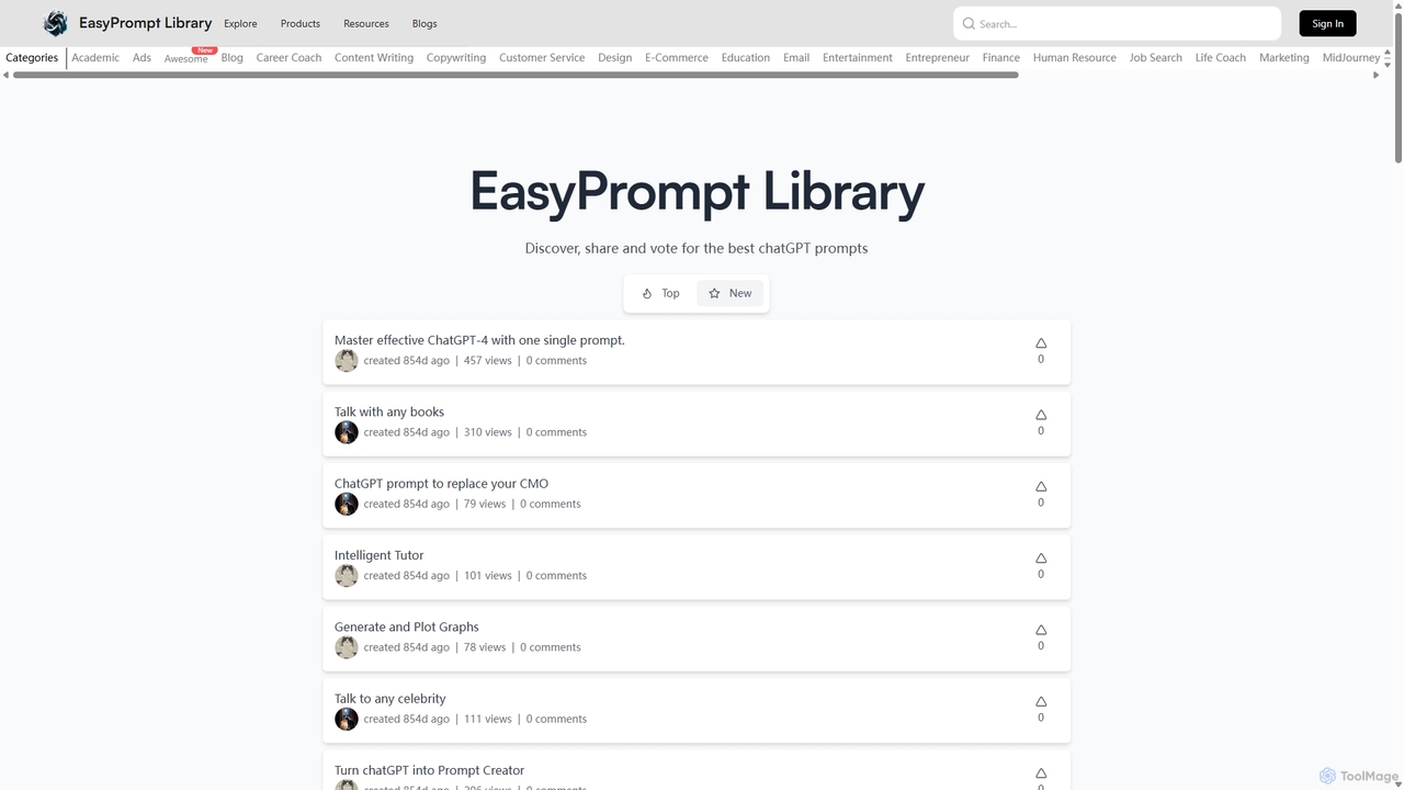 EasyPrompt Library | Find the best ChatGPT Prompts for EasyPrompt Library