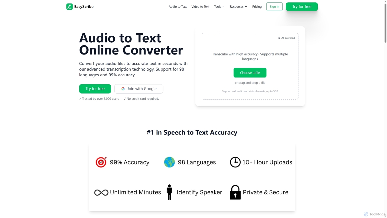 Audio to Text | Speech to Text Transcription - EasyScribe AI for EasyScribe