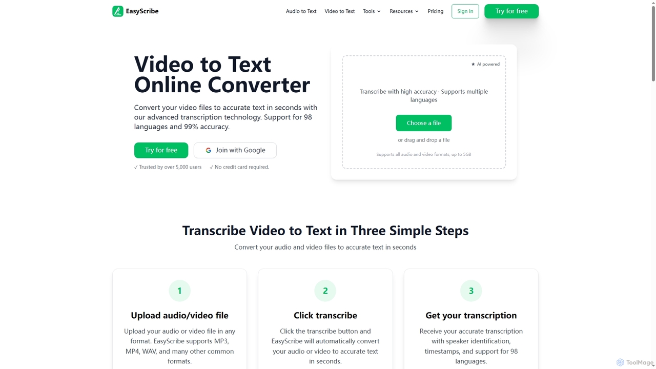 Video to Text | Video Transcription - EasyScribe AI for EasyScribe