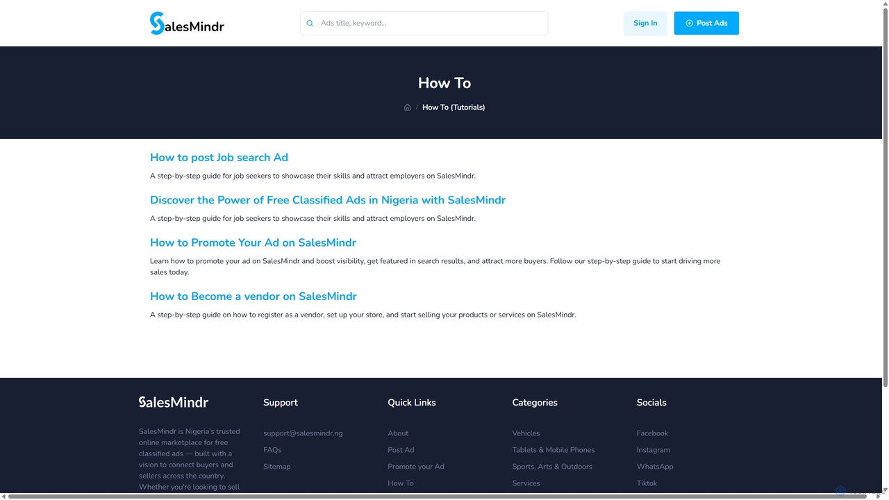 Post free classified ads on Salesmindr.ng | Nigeria's No. 1 Free Classified Ads for Echeta