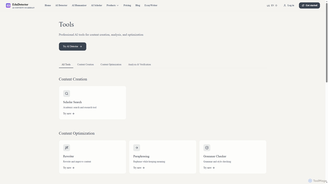 AI Tools Suite - Content Creation, Detection & Analysis | EduDetector | EduDetector for EduDetector