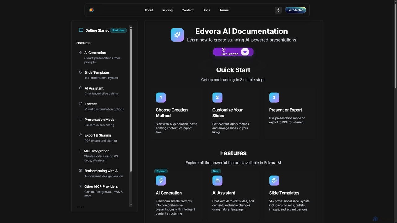 Edvora AI - AI-Powered Presentation Builder for Edvora