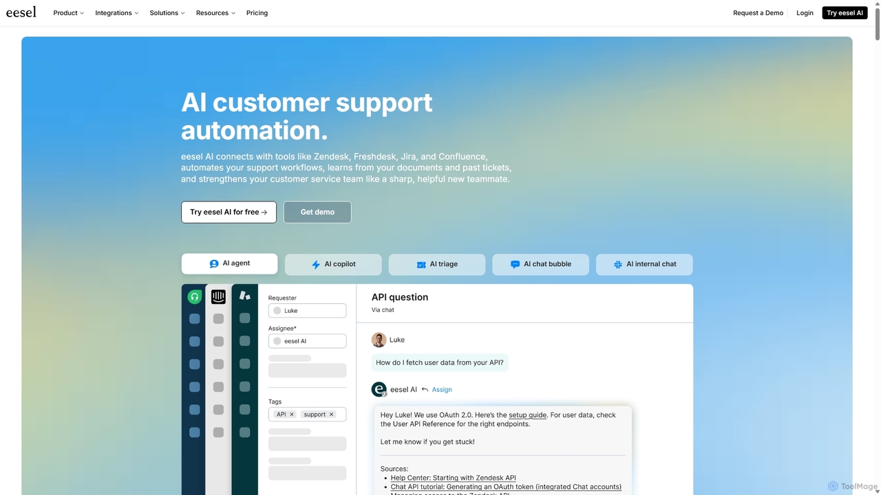 AI for Customer Support Automation - eesel AI for Eesel