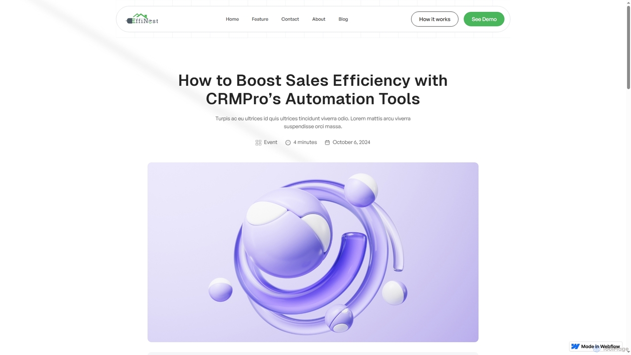 CRMPro - Webflow HTML website template for Effinest