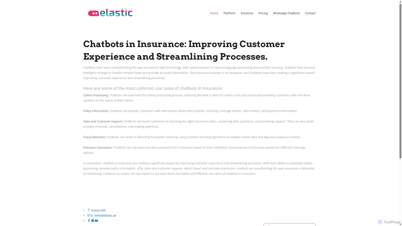 Revolutionizing Insurance with AI Chatbots | Elastic Chatbot for Elastic