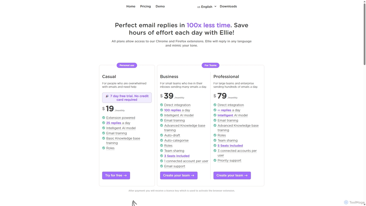 Pricing - Ellie - Your AI Email Assistant for Ellie
