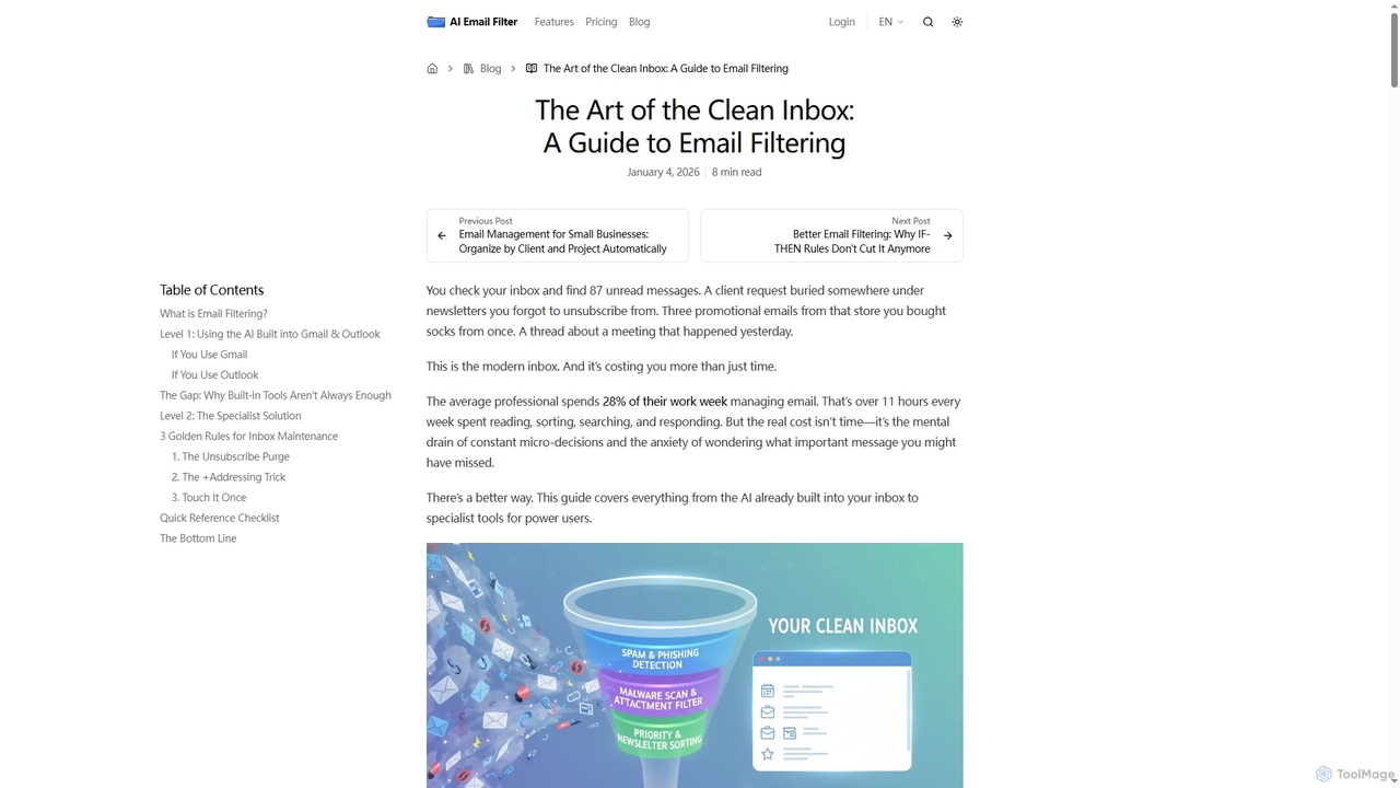 The Art of the Clean Inbox: A Guide to Email Filtering - AI Email Filter | Prompt-Based Email Sorting for Email Filter